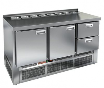 Стол для салатов Hicold SLE2-112gn (1/6) О без крышки (+2+10) остров, 1485х700х850, ниж.агрегат