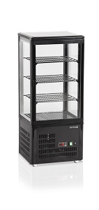 Витрина холодильная Tefcold UPD80 Black (черный) со стеклом 78л 0,16кВт (+2...+12С) кондитерская