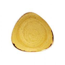Купить тарелка мелкая треугольная 22,9см, без борта, stonecast, цвет mustard seed yellow smsstr91 – цена от завода, доставка до двери | RuOborudovanie.ru