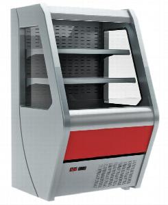 Минигорка холодильная Полюс F13-07 Vm 1,0-2 (Carboma 1260/700 ВХСп-1,0) декор красный
