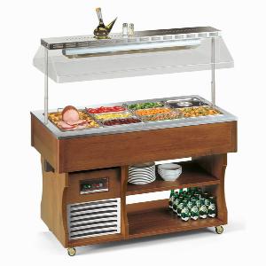 Стол шведский тепловой Tecfrigo Isola 4M Bm мармит темн.орех