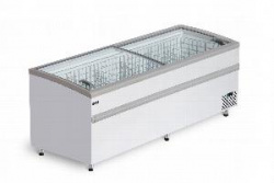 Бонета-ларь с гнутым стеклом снеж Bonvini Bfg 1850 серая отделка