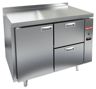 Стол охлаждаемый Hicold GN 12/TN P  с сист.центр.охл. (-2+10), 1 дверь, 2 ящ, 1055х700х850