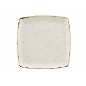 Тарелка мелкая квадратная 26,8СМ, без борта, Stonecast, цвет Barley White Swhsds101