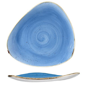 Тарелка мелкая треугольная 31,1СМ, без борта, Stonecast, цвет Cornflower Blue Scfstr121